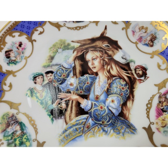 Vtg Jegou Limoges Fairy Tale Storybook Plate Skin Donkey Peau d'Ane ‎ 1983  9" - Picture 2 of 6